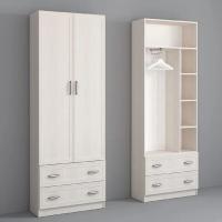 Шкаф 2-створчатый Колибри Рамка, ширина 90 см, со штангой, с полками, с ящиками, в гостиную, в спальню, в прихожую