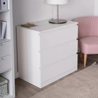 Комод Варма Прайм, 3 ящика, 80х77х48 см, эмаль, белый, ширина 80 см с выдвижными ящиками для спальни или прихожей, для дома