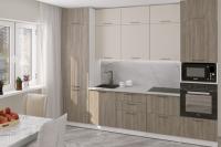 Кухонный гарнитур прямой Фьюджи экстра 4 3 м цвет Белый/Джарра/Кашемир ширина 300 см с полками с выдвижными ящиками ЛДСП