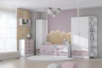 Молодёжная Бриз МДФ набор 9 Ирис и Белый ЛДСП, ширина 330 см, комплект мебели, в детскую, в подростковую, в спальню