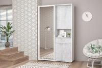 Прихожая Иннэс 4 Цемент светлый и Белый, ширина 300 см, мебель в прихожую, вешалка для одежды