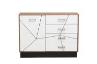 Комод 54.08 Гамма, Таксония / белый ширина 120 см, в гостиную, для спальни, с ящиками и полками