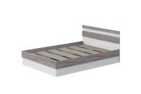 Кровать двуспальная "Соната" 140 см, Цвет Белый текстурный, Дуб Крафт серый, мебель в спальню