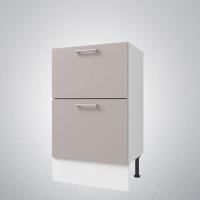 Кухонный модуль Оптима Стол 80 - 2 ящика, цвет Холст латте, для кухни, для дома, с полками и выдвижными ящиками