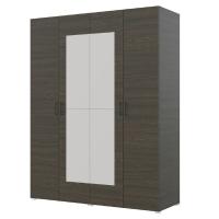 Шкаф 4ств 1800 Бостон с зеркалом 400, цвет Венге (2 ящика+полки+штанга)