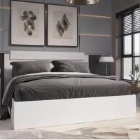 Кровать двуспальная "ЭКО" 160х200 Белый гладкий, подростковая для подростка мальчика и девочки, напольная, детская