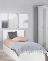 Кровать односпальная Варма СЭНГ, 90х200см, эмаль, белая, ширина спального места 90 см с ящиками ЛДСП, в спальню