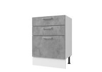 Кухонный модуль Оптима Стол 80 - 3 ящика, цвет Бетон грей