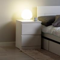 Тумба прикроватная Варма 2 ящика, 40х55х40 см, эмаль Белая, ширина 40 см , небольшой комод в спальню, для дома