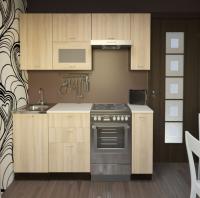 Кухонный гарнитур Симона ультра 2000мм прямая ширина 200см цвет Дуб сонома/Берилл бежевый/венге с выдвижными ящиками, подъемными дверками