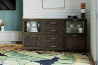 Комод для одежды с ящиками, ширина 180 см, 6 ящиков, Цвет Дуб Венге, Экокожа тёмная, для игрушек, для вещей, для белья