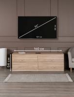 Комод Мальта, 4 ящика, горизонтальный, с доводчиками, 160х48х54 см, цвет Дуб Сонома ширина 160 см, тумба под телевизор, в гостиную или спальню