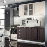 Кухня Вита Шато 2000х600 КРЕМ / Шато АРАБИКА, для кухни, для дома, с полками и выдвижными ящиками