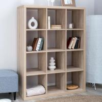 Стеллаж Фора, 12 полок, 112х147х38 см, Дуб беленый, ширина 112 см напольный для книг или документов, в офис и для дома