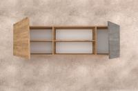 DL Аллегро 10 антресоль Дуб Крафт золотой и Камень тёмный, ширина 150 см, шкаф навесной, полка для книг