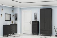 Комплект мебели для прихожей МС Шарм набор 5, ширина 140 см, мебель в прихожую, комод, шкаф, зеркало