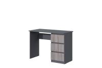 Стол письменный МС "Соната" Цвет Графит, Дуб Крафт Серый, ширина 110см, большой, ученический, длинный, с ящиками