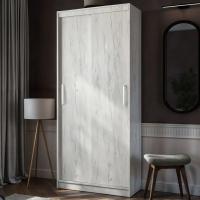 Шкаф-купе ПШ-1.10 Пегас Дуб Крафт Белый ширина 100 см для спальни или прихожей двухстворчатый