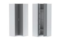 Иннэс-7" Шкаф Угловой Белый и Графит ЛДСП, ширина 100 см, шкаф распашной, в гостиную