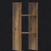 Полка открытая "ПРАГА", Дуб Делано, ширина 32.9 см, высота 90 см, в гостиную, зал и спальню, на стену для книг