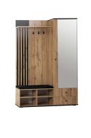Шкаф для прихожей 51.22 Либерти дуб вотан/черный, ширина 144 см, для дома, с зеркалом