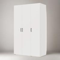 Шкаф 3ств 1350 Бостон, цвет Белый (штанги), трехдверный, высокий и напольный, для одежды