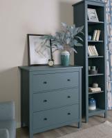 Комод САГА, цвет Темно-Бирюзовый, ширина 92 см, с выдвижными ящиками, напольный на ножках для спальни или прихожей