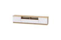 Тумба 3 Иннэс 7 Бетон снежный и Дуб Крафт золотой, ширина 200 см, тумба под телевизор, консоль, в гостиную