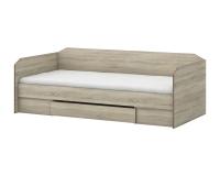 Кровать с ящиком "Диско" цвет Дуб Сонома спальное место 90*200 см ЛДСП для подростков и детей