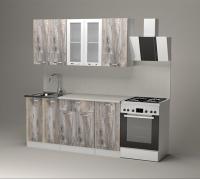 Кухонный гарнитур Арина стандарт 1600, Цвет Пайн экзотик, ширина 160 см, с навесными шкафами, с выдвижными ящиками, с тумбой под мойку