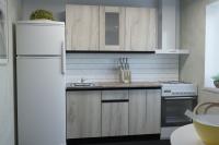 Кухонный гарнитур Равенна медиум 1400, Цвет Дуб браун, ширина 140 см, ширина 140 см, с навесными шкафами, с выдвижными ящиками, с тумбой под мойку