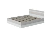 Кровать двуспальная "Соната" 160 см, Цвет белый текстурный, Дуб Крафт Белый, мебель в спальню