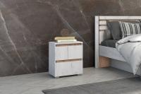 Спальня "Лиана" Тумба прикроватная Дуб Крафт Белый, Дуб Крафт Золотой, ширина 40.2 см, с ящиками, напольная