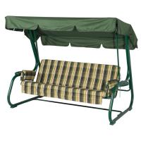 Качели садовые "Борнео", зеленые, 226 х 136 165 см, макс нагрузка 350 кг , 3 местные, трехместные, металлические, взрослые уличные для дачи и сада, диван подвесной для сада