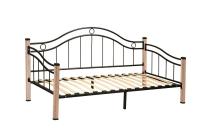 Кровать Скарлетт, цвет дуб сонома / металл черный, ширина 90 см, лофт, ортопедическая, в спальню