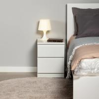 Тумба прикроватная Кастор, 2 ящика, ширина 37 см, Белая, выдвижные ящики для спальни