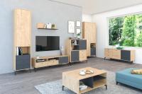 DL Гостиная МС Лион набор 1, ширина 466 см, шкаф распашной, консоль под тв, комод