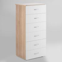 Комод №5 600х450х1250 Дуб сонома / Белый