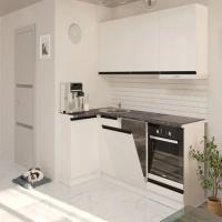 Кухонный гарнитур Лотос прайм Лотос прайм 400 1100*2000, цвет Белый глянец, ширина 110*200 см, модульная, со столешницей, угловой, с полками, со шкафом для посудомоечной машины