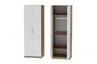 Шкаф 1 с фасадом Иннэс 7 Бетон снежный и ЛДСП Дуб Крафт золотой, ширина 80 см, распашной шкаф для одежды, в спальню, в прихожую