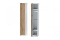 Шкаф 1 с фасадом Иннэс 7 Белый ЛДСП и Дуб Крафт золотой, ширина 40 см, распашной, пенал, в гостиную, в спальню