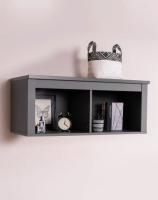 Полка навесная Сага, 2 секции, Серая, ширина 91 см настенная в гостиную или прихожую, для зала