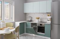 Кухонный гарнитур Асая прайм 2 400 1100*2000, Цвет Сумерки/Бензин, ширина 110 см * 200 см, с навесными шкафами, с выдвижными ящиками, с тумбой под мойку