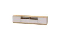 Тумба 3 Иннэс 7 Грэй софт и ЛДСП Дуб Крафт золотой, ширина 200 см, тумба под телевизор, консоль, в гостиную