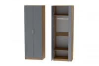 Шкаф 1 с фасадом Иннэс 7 Графит и Дуб Крафт золотой, ширина 80 см, распашной шкаф для одежды, в спальню, в прихожую