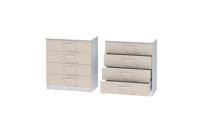 Комод 1 Иннэс 7 Тирамису матовый и Белый ЛДСП, ширина 80 см, комод с ящиками, в гостиную, в спальню