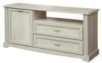 Тумба под ТВ 32.16 Сохо, цвет Бетон пайн белый, ширина 138 см, с ящиками, с полками, в гостиную