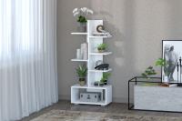 Цветочница №2 Белый Текстурный, ширина 52 см, с полками для цветов