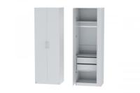 Шкаф 3 с фасадом Иннэс 7 ширина 80 см, Белый ЛДСП, распашной, в гостиную, в спальню