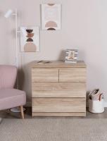 Комод Мальта, 2+2 ящика, с доводчиками, 80х48х76 см, Дуб Сонома ширина 80 см для хранения вещей